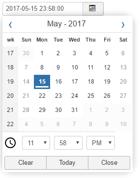 Datepicker with time selector