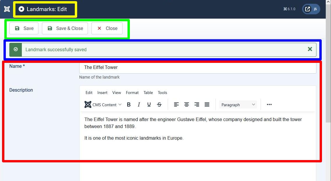 Administrator edit form